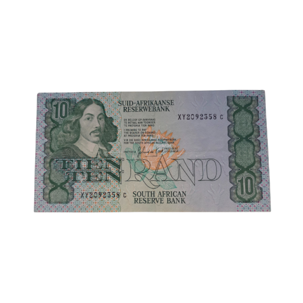 South African Reserve Bank Ten Rand 1990 Afr/Eng S/N: XY2092358 C