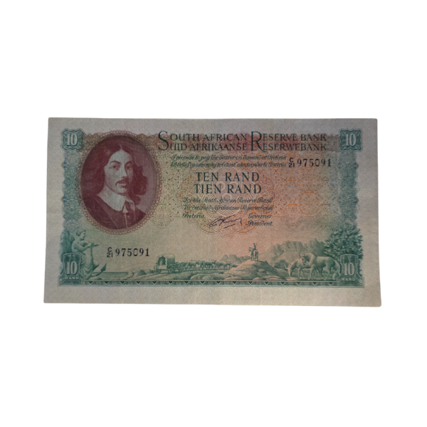 South African Reserve Bank Ten Rand 1962 Eng/Afr S/N: C21/975091