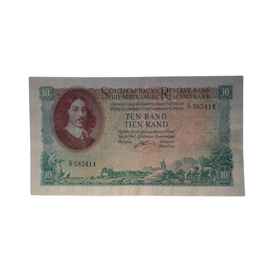 South African Reserve Bank Ten Rand 1962 Eng/Afr S/N: C17/583414