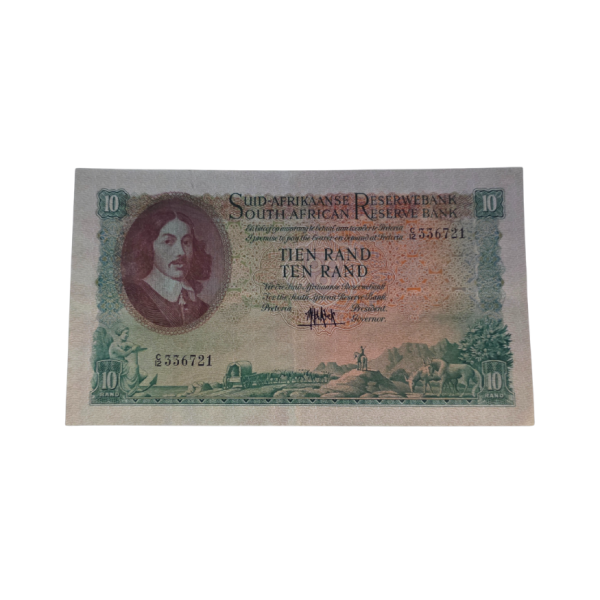South African Reserve Bank Ten Rand 1961 Afr/Eng S/N: C12/336721