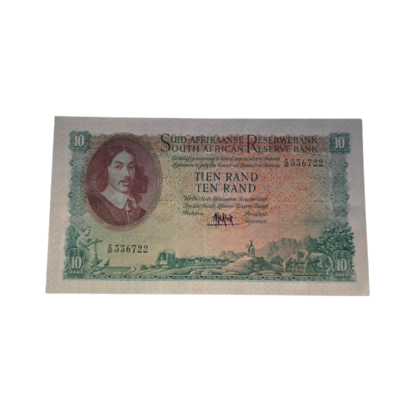 South African Reserve Bank Ten Rand 1961 Afr/Eng S/N: C12/336722