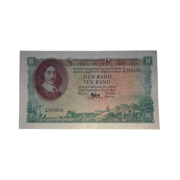 South African Reserve Bank Ten Rand 1961 Afr/Eng S/N: C14/085176