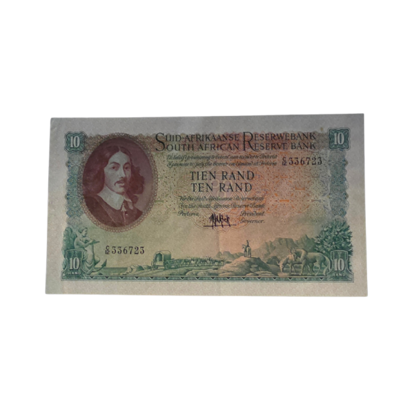 South African Reserve Bank Ten Rand 1961 Afr/Eng S/N: C12/336723