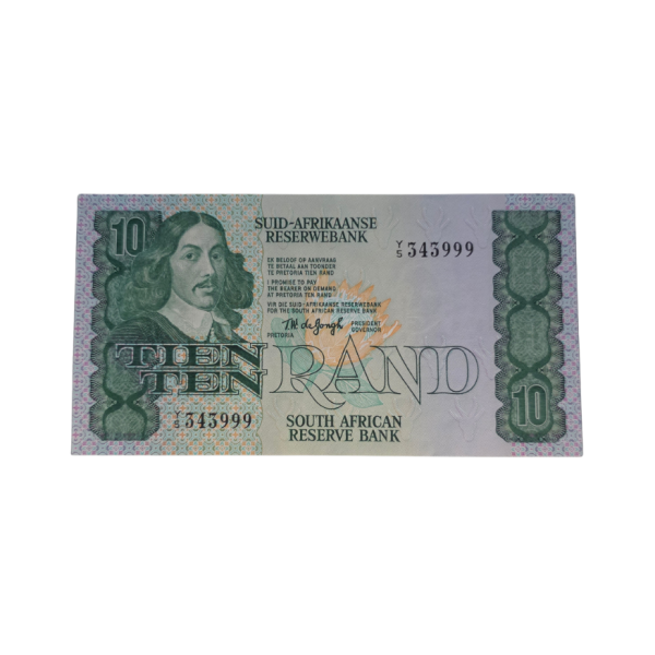 South African Reserve Bank Ten Rand 1978 Afr/Eng S/N: Y5/343999