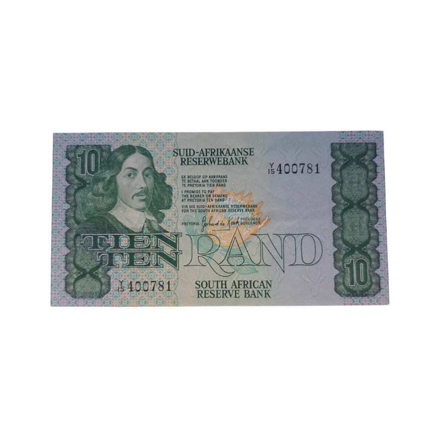 South African Reserve Bank Ten Rand 1982 Afr/Eng S/N: Y15/400781