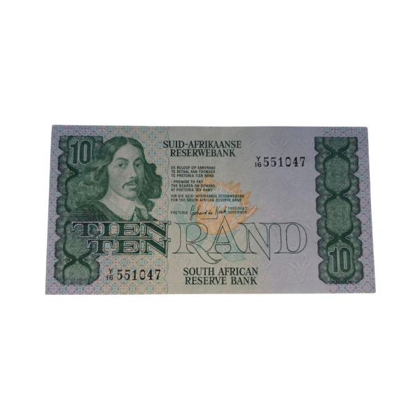 South African Reserve Bank Ten Rand 1982 Afr/Eng S/N: Y16/551047