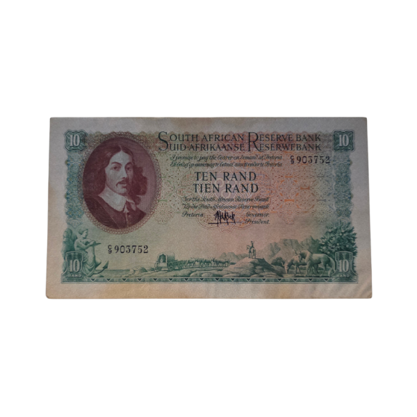 South African Reserve Bank Ten Rand 1961 Eng/Afr S/N: C9/903752