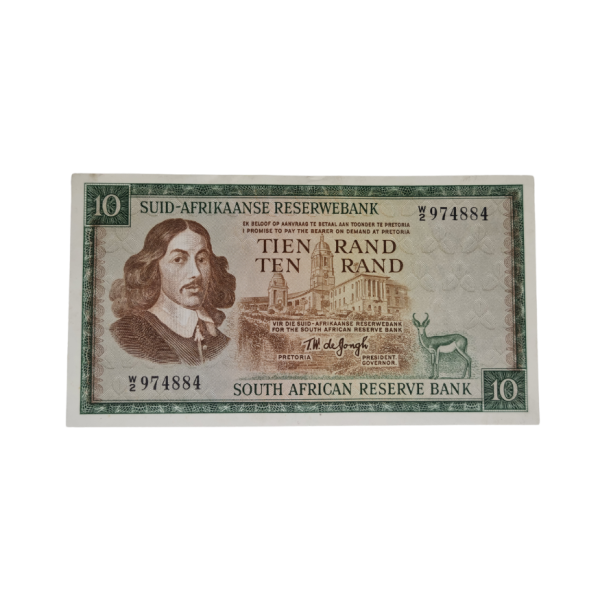 South African Reserve Bank Ten Rand 1967 Afr/Eng S/N: W2/974884