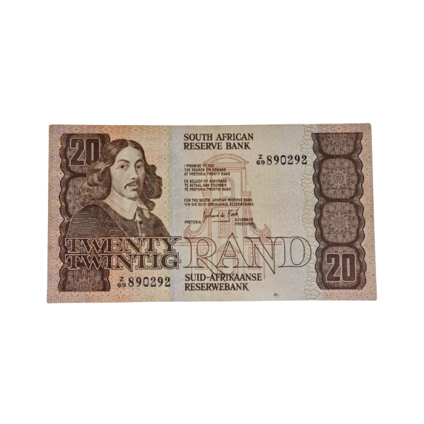 South African Reserve Bank Twenty Rand 1984 Eng/Afr S/N: Z69/890292