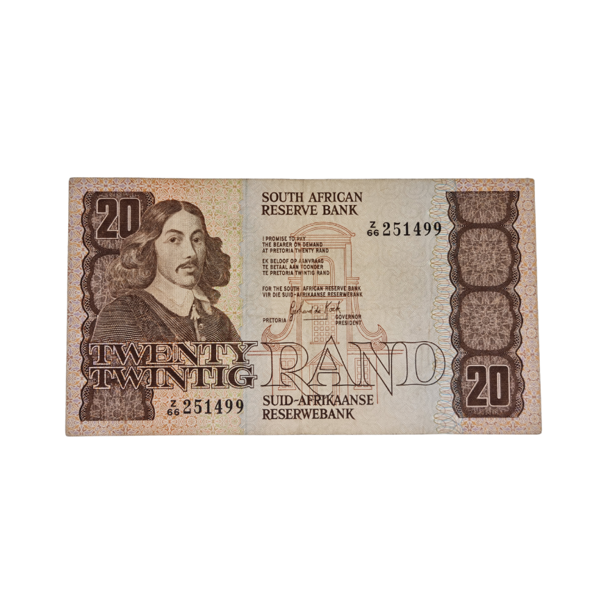 South African Reserve Bank Twenty Rand 1984 Eng/Afr S/N: Z66/251499