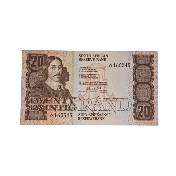 South African Reserve Bank Twenty Rand 1984 Eng/Afr S/N: Z63/160345