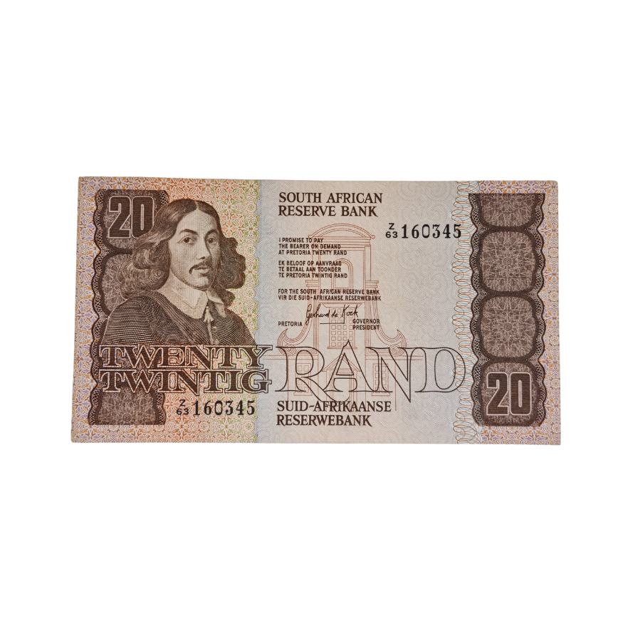 South African Reserve Bank Twenty Rand 1984 Eng/Afr S/N: Z63/160345
