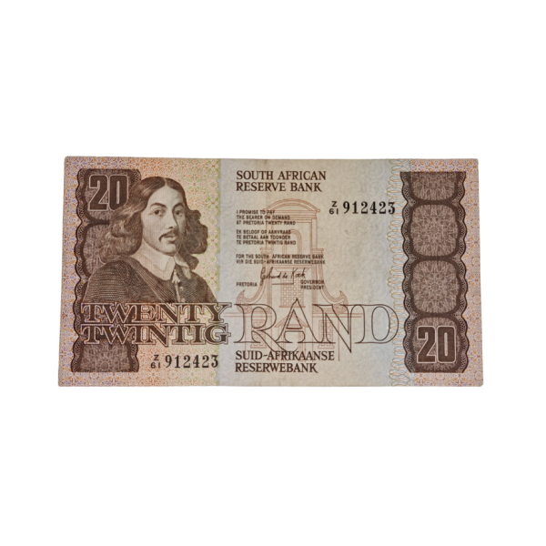 South African Reserve Bank Twenty Rand 1984 Eng/Afr S/N: Z61/912423