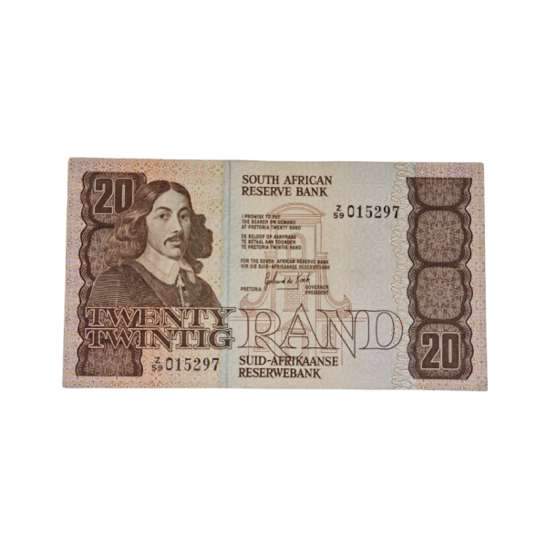 South African Reserve Bank Twenty Rand 1984 Eng/Afr S/N: Z59/015297