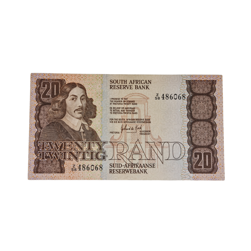 South African Reserve Bank Twenty Rand 1984 Eng/Afr S/N: Z58/486068