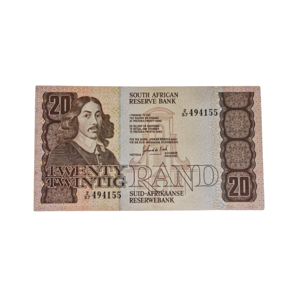 South African Reserve Bank Twenty Rand 1984 Eng/Afr S/N: Z57/494155