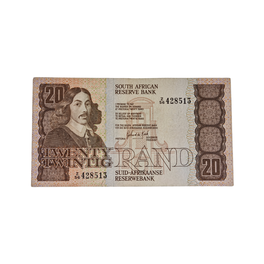 South African Reserve Bank Twenty Rand 1984 Eng/Afr S/N: Z56/428513