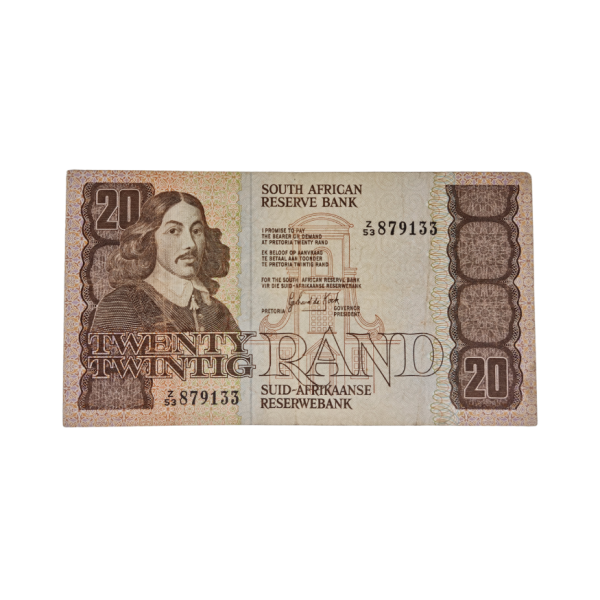 South African Reserve Bank Twenty Rand 1984 Eng/Afr S/N: Z53/879133