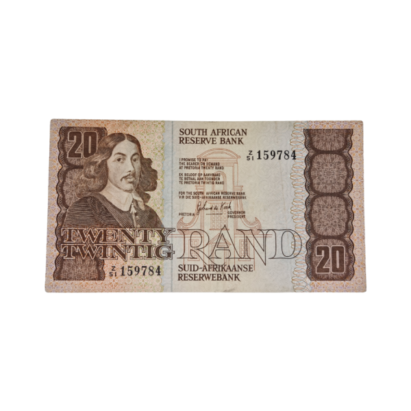 South African Reserve Bank Twenty Rand 1984 Eng/Afr S/N: Z51/159784