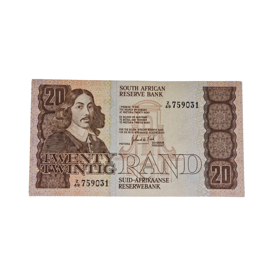 South African Reserve Bank Twenty Rand 1984 Eng/Afr S/N: Z49/759031