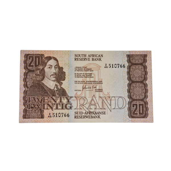 South African Reserve Bank Twenty Rand 1984 Eng/Afr S/N: Z46/510766