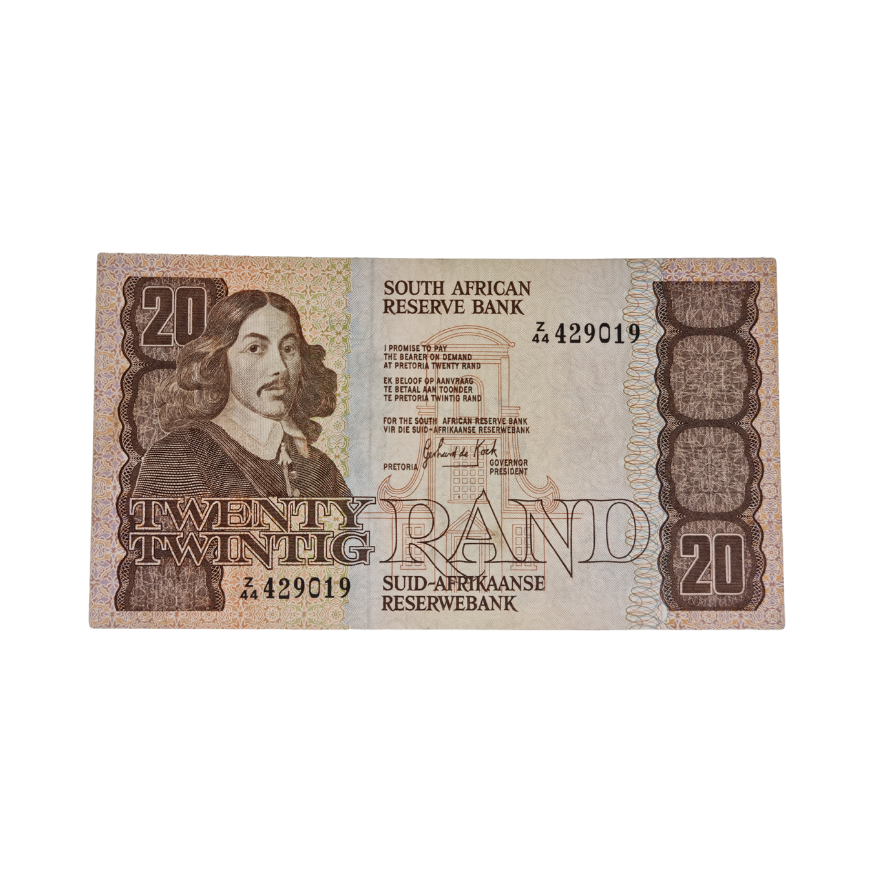South African Reserve Bank Twenty Rand 1984 Eng/Afr S/N: Z44/429019