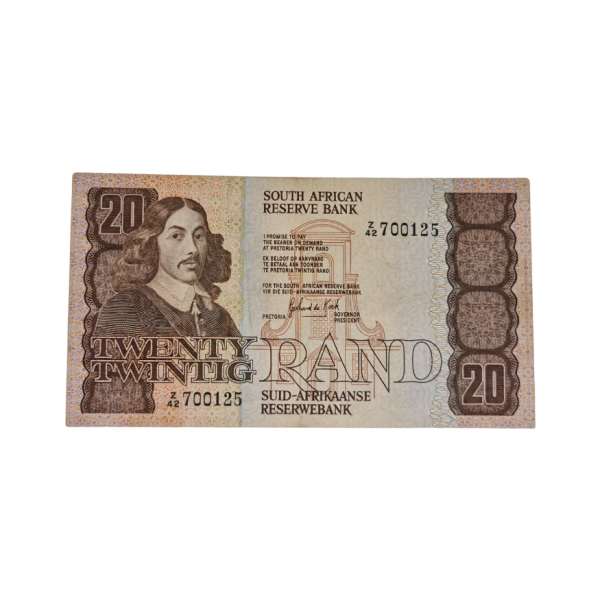South African Reserve Bank Twenty Rand 1984 Eng/Afr S/N: Z42/700125