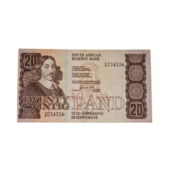South African Reserve Bank Twenty Rand 1981 Eng/Afr S/N: Z8/054536
