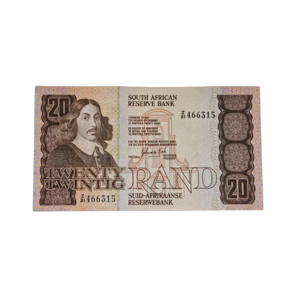 South African Reserve Bank Twenty Rand 1984 Eng/Afr S/N: Z21/466315