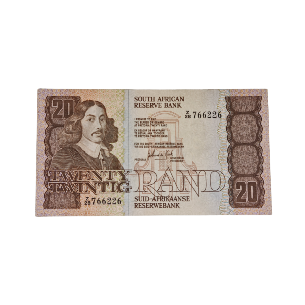 South African Reserve Bank Twenty Rand 1984 Eng/Afr S/N: Z28/766226