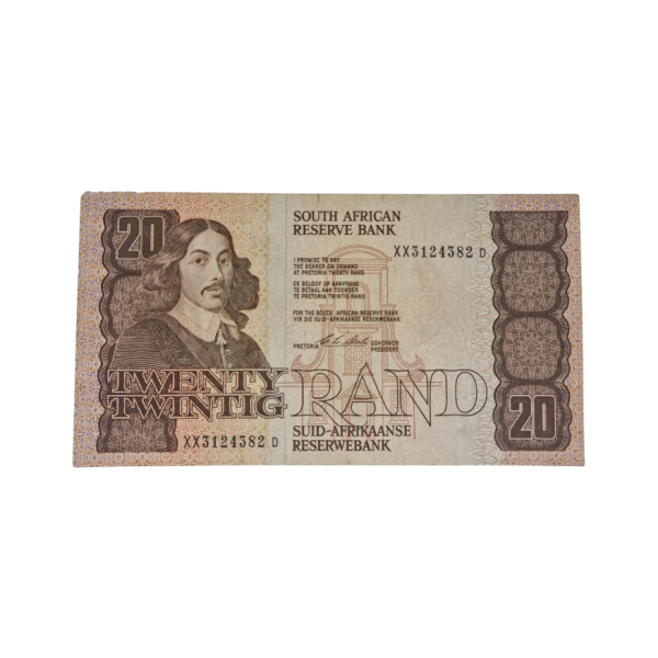 South African Reserve Bank Twenty Rand 1990 Eng/Afr S/N: XX3124382 D