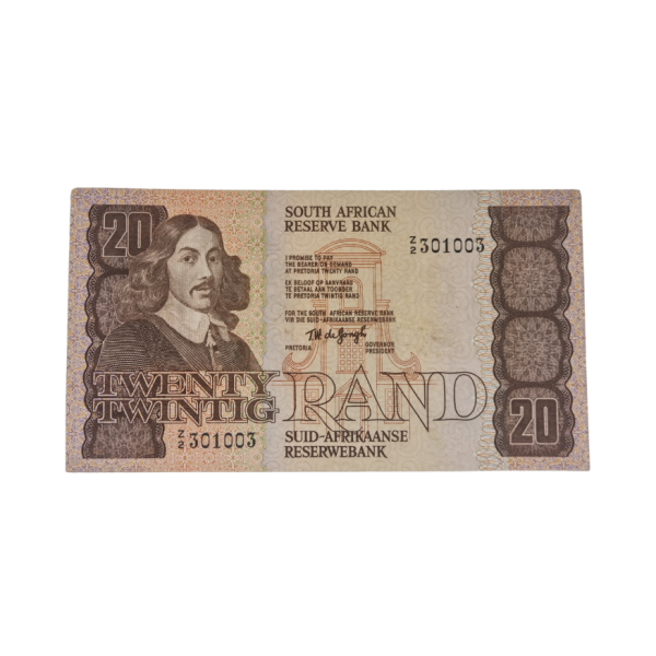 South African Reserve Bank Twenty Rand 1979 Eng/Afr S/N: Z2/301003