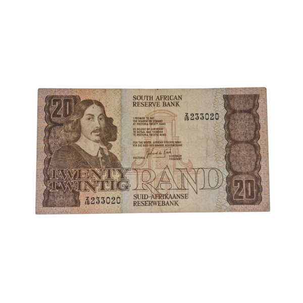 South African Reserve Bank Twenty Rand 1984 Eng/Afr S/N: Z15/233020