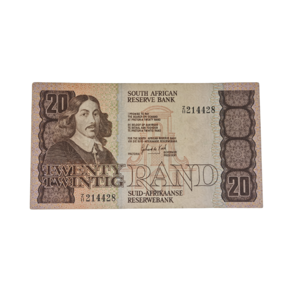 South African Reserve Bank Twenty Rand 1984 Eng/Afr S/N: Z11/214428