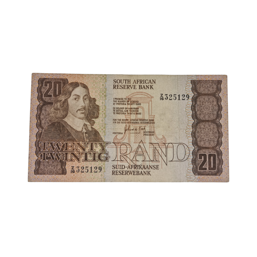 South African Reserve Bank Twenty Rand 1984 Eng/Afr S/N: Z16/325129