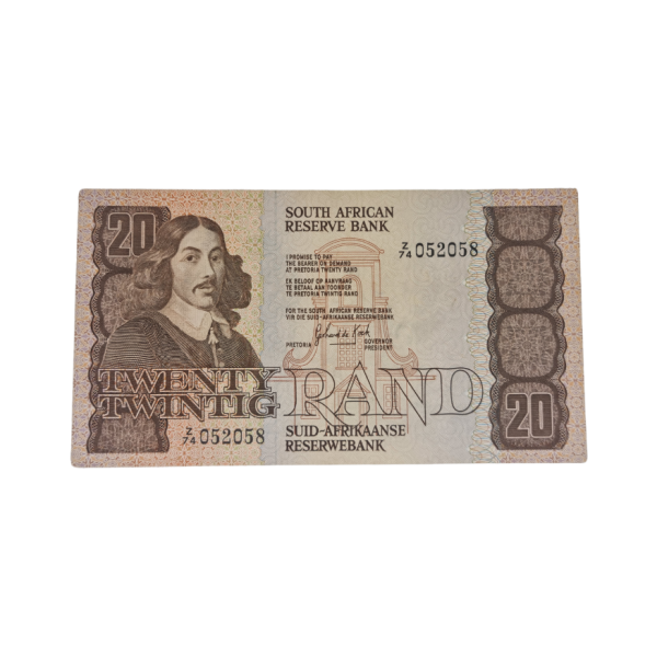 South African Reserve Bank Twenty Rand 1984 Eng/Afr S/N: Z74/052058