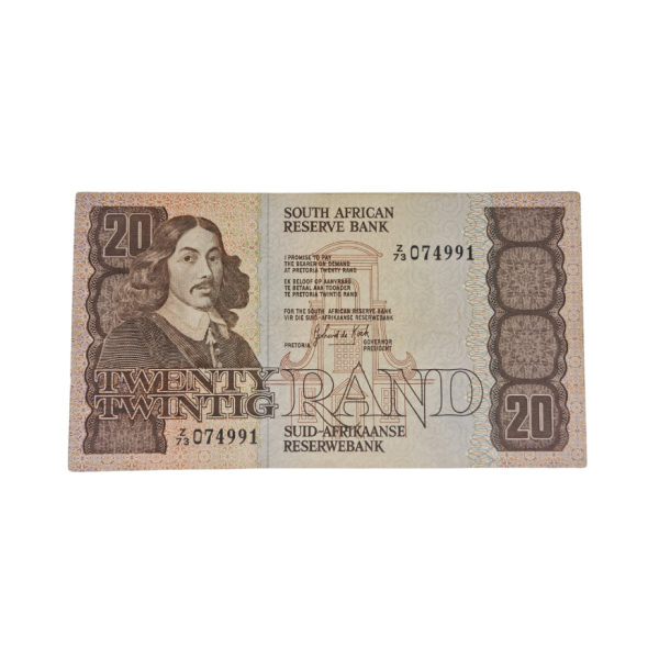 South African Reserve Bank Twenty Rand 1984 Eng/Afr S/N: Z73/074991