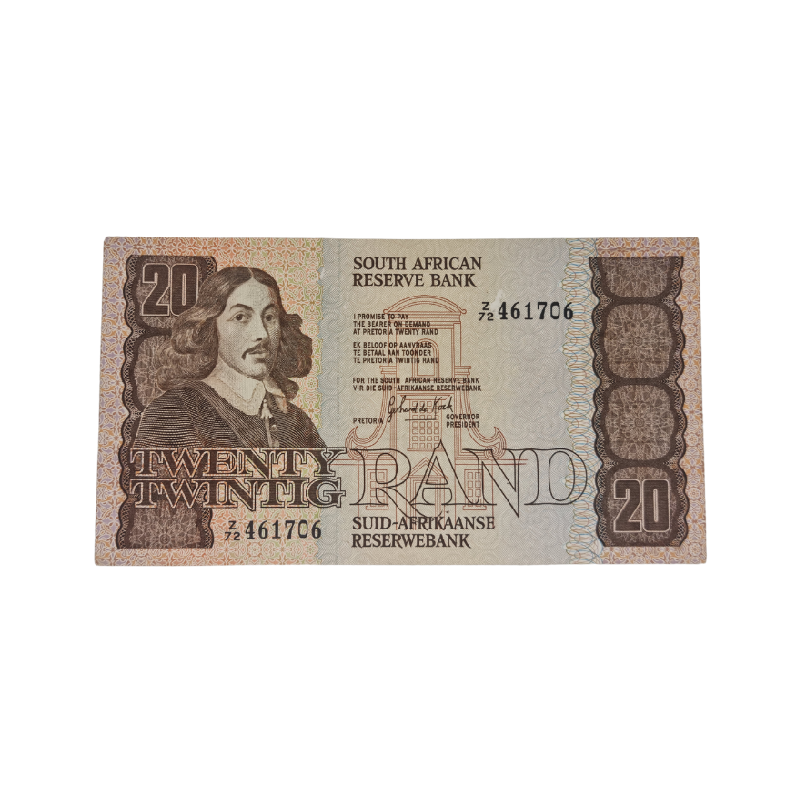 South African Reserve Bank Twenty Rand 1984 Eng/Afr S/N: Z72/461706