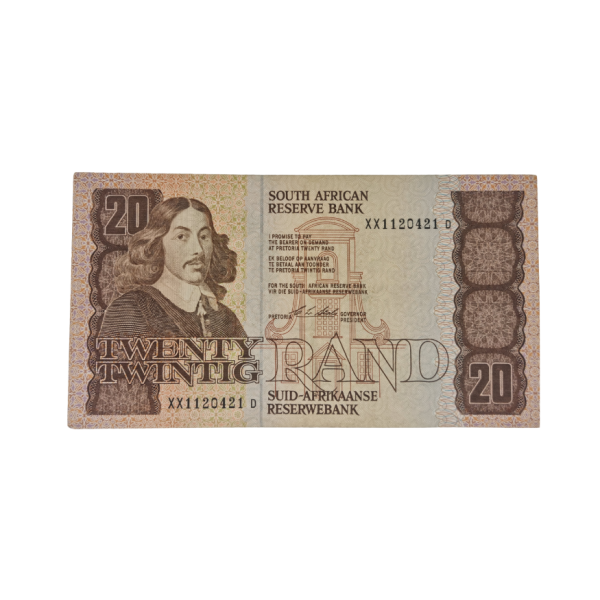 South African Reserve Bank Twenty Rand 1990 Eng/Afr S/N: XX1120421 D
