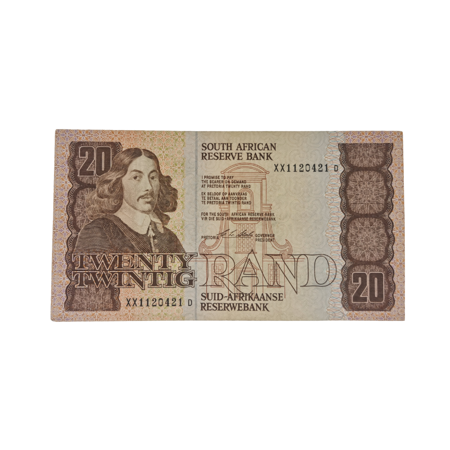 South African Reserve Bank Twenty Rand 1990 Eng/Afr S/N: XX1120421 D