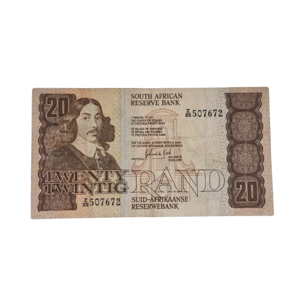 South African Reserve Bank Twenty Rand 1984 Eng/Afr S/N: Z25/507672
