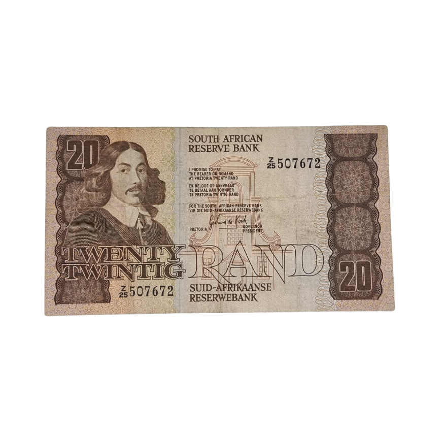 South African Reserve Bank Twenty Rand 1984 Eng/Afr S/N: Z25/507672
