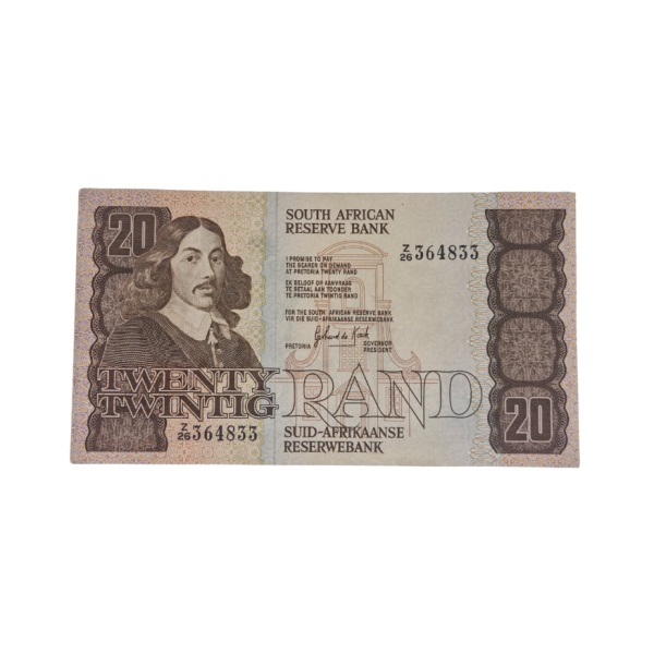 South African Reserve Bank Twenty Rand 1984 Eng/Afr S/N: Z26/364833