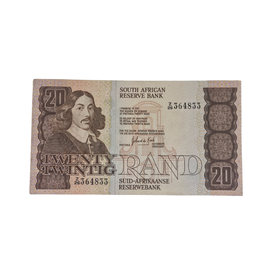 South African Reserve Bank Twenty Rand 1984 Eng/Afr S/N: Z26/364833