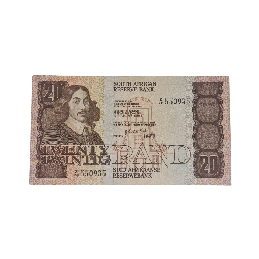 South African Reserve Bank Twenty Rand 1984 Eng/Afr S/N: Z76/550935
