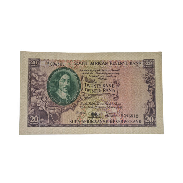 South African Reserve Bank Twenty Rand 1961 Eng/Afr S/N: D1/096812