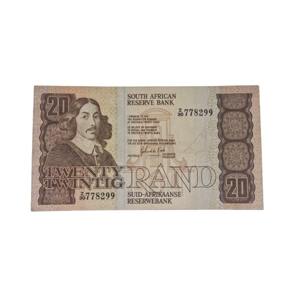 South African Reserve Bank Twenty Rand 1984 Eng/Afr S/N: Z30/778299