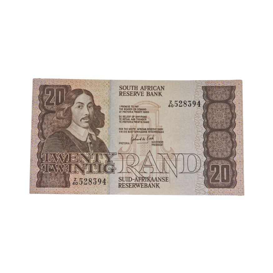 South African Reserve Bank Twenty Rand 1984 Eng/Afr S/N: Z38/625731