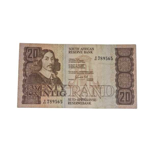 South African Reserve Bank Twenty Rand 1984 Eng/Afr S/N: Z41/789565