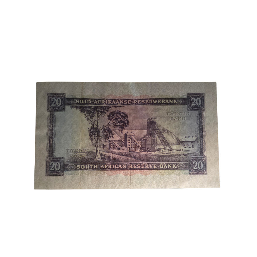 Spouth African Reserve Bank Twenty Rand 1962 Afr/Eng S/N: D2/569032 Hern: 663 - Image 2